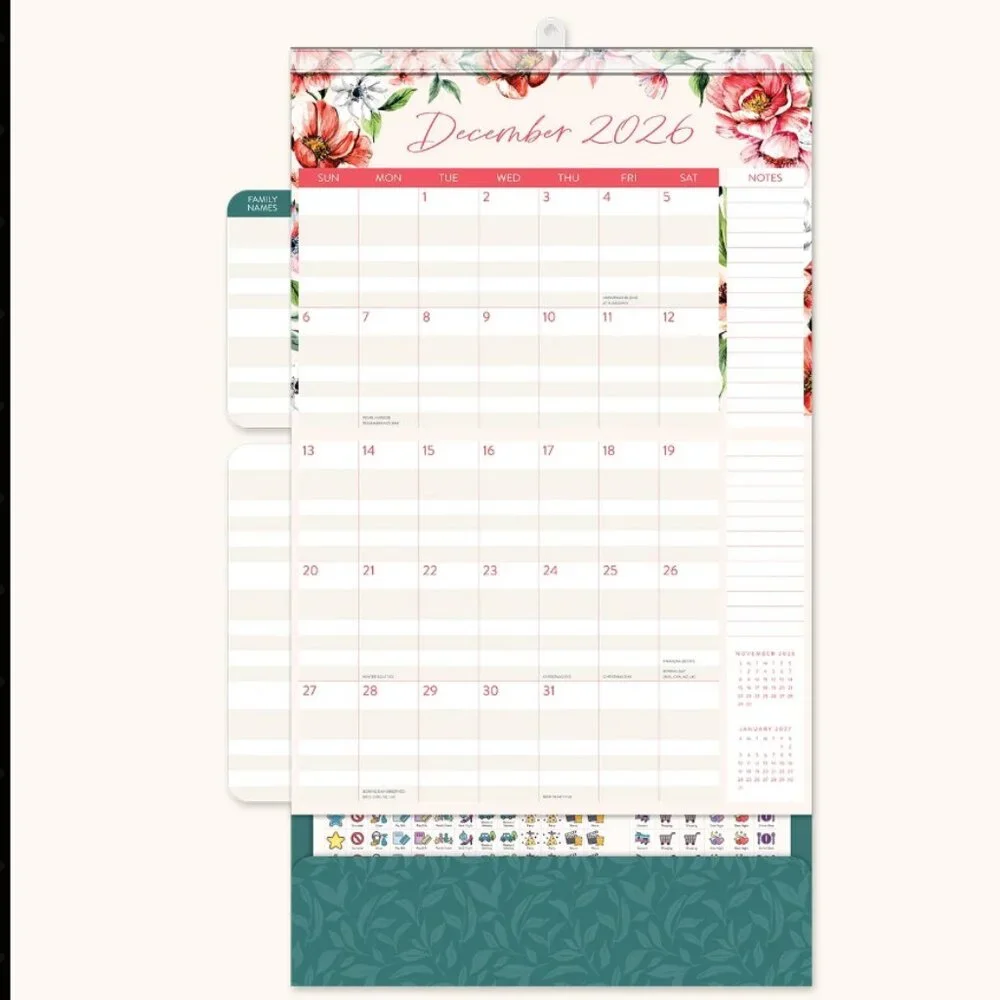 Studio Oh - 2026 Bella Flora Do It All Wall Calendar